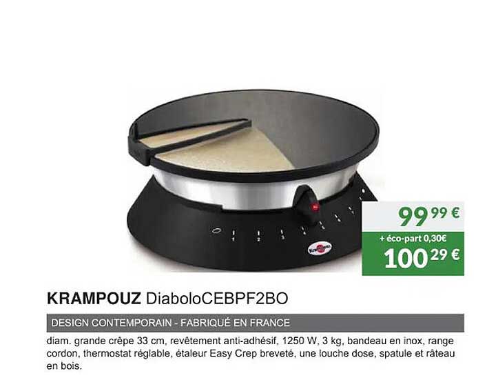 krampouz diabolocebpf2bo design contemporain - fabriqué en france