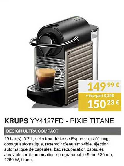 krups yy412fd - pixie titane design ultra compact