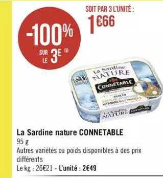 La Sardine Nature Connétable