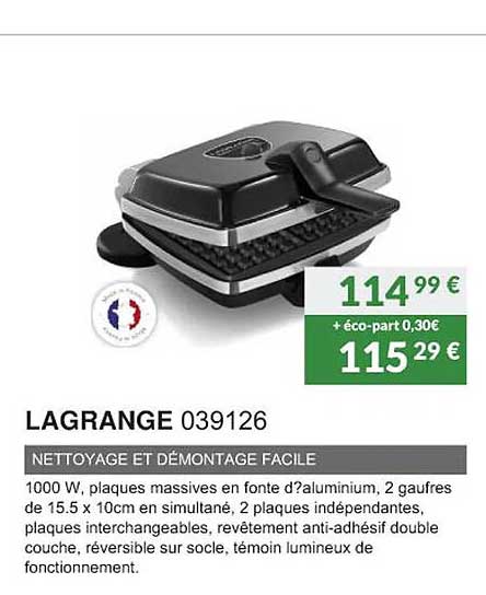lagrange 039126 nettoyage et démontage facile