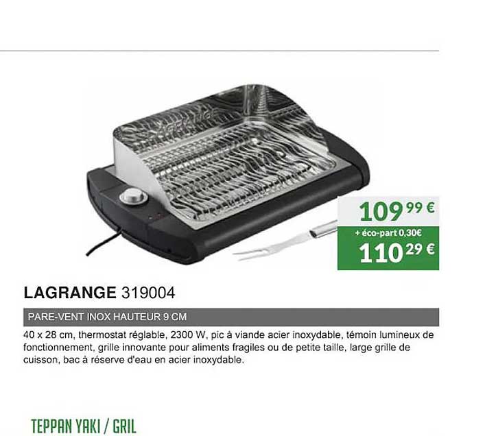 lagrange 319004 pare-vent inox hauteur 9 cm