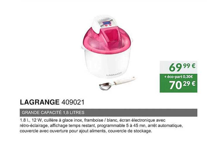 lagrange 409021 grande capacité 1,8 litres