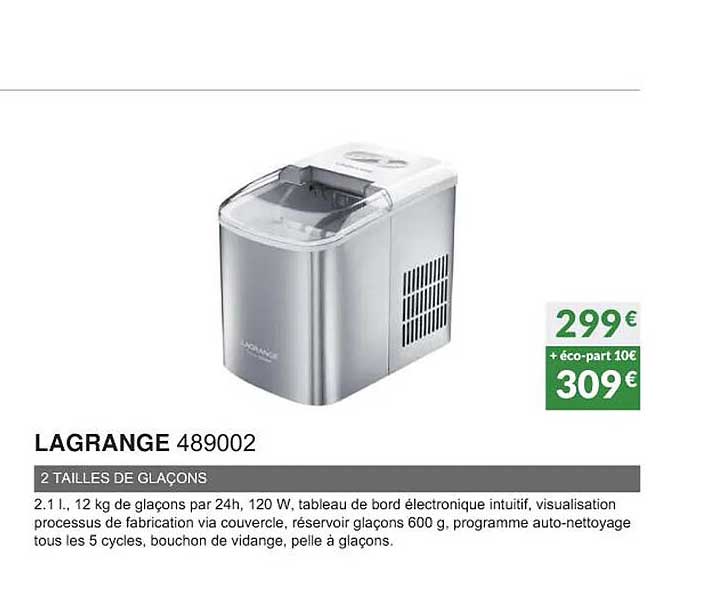 lagrange 489002 2 tailles de glaçons