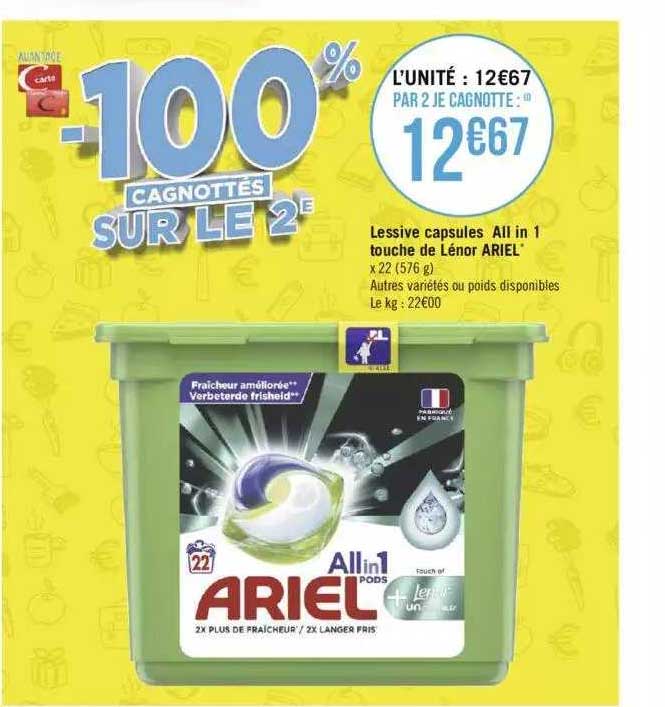 Lessive Capsules All In 1 Touche De Lenor Ariel