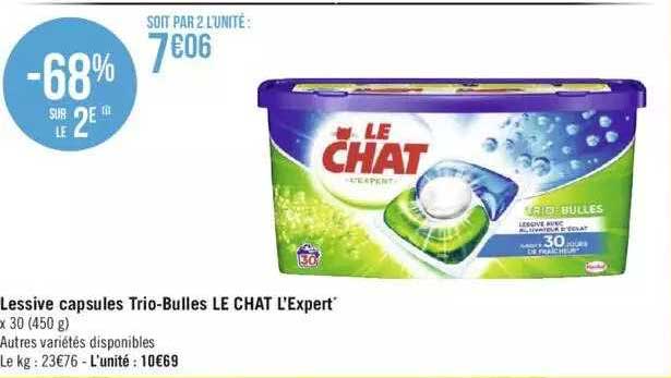 Lessive Capsules Trio-bulles Le Chat L'expert