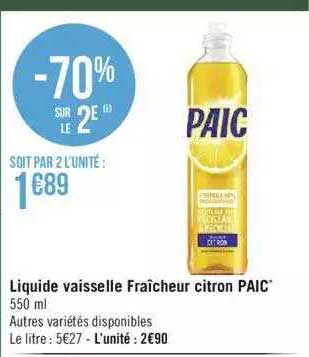 Liquide Vaisselle Fraîcheur Citron Paic