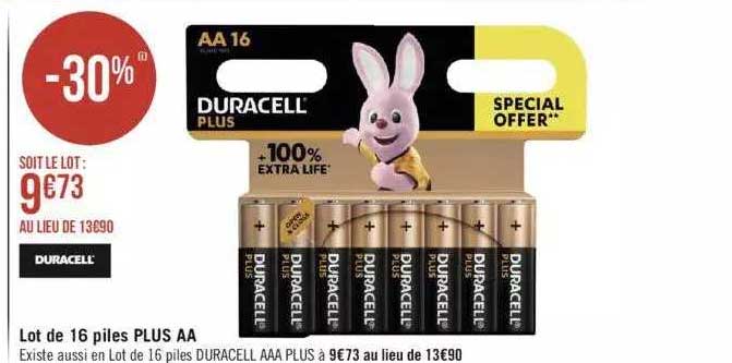 Lot De 16 Piles Plus Aa Duracell