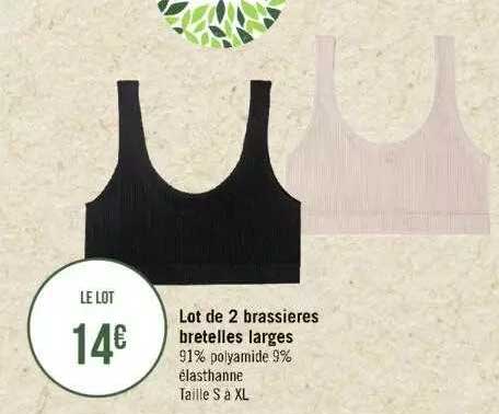 lot de 2 brassières bretelles larges