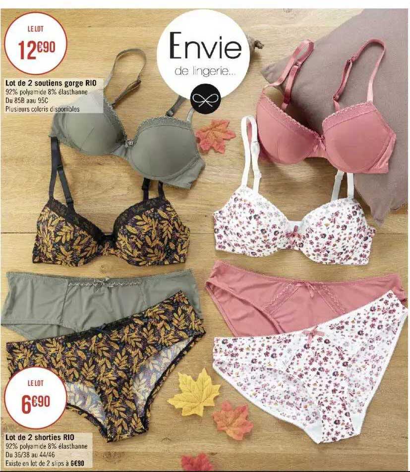 lot de 2 soutien gorge rio, lot de 2 shorties rio
