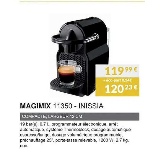 magimix 11350 - inissia compacte, largeur 12 cm