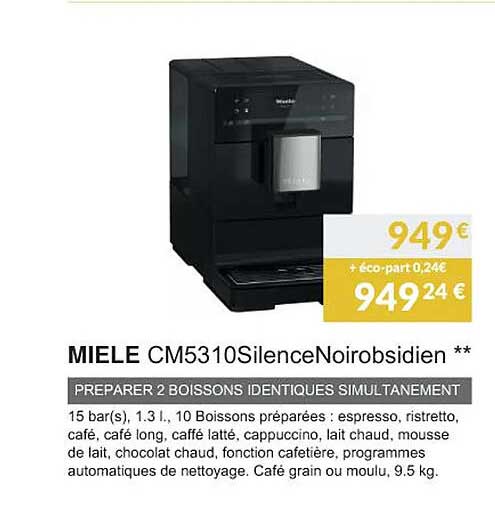 miele cm5310silenceNoirobsidien preparer 2 boissons identiques simultanement