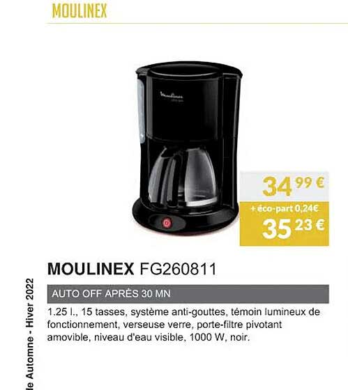 moulinex fg260811 auto off après 30 mn