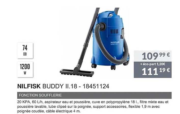 nilfisk buddy II.18 - 18451124 fonction soufflerie