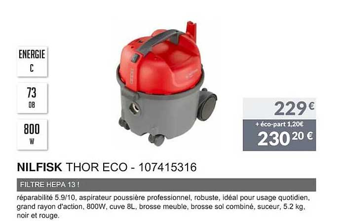 nilfisk thor eco - 107415316 filtre hepa 13 !