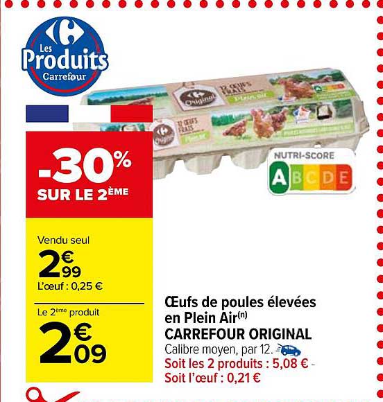 oeufs de poules élevées en plein air carrefour original