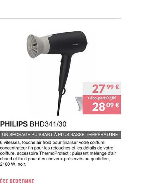 philips bhd341-30 un séchage puissant à plus basse température