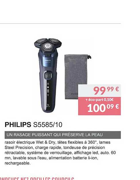 philips s5585-10 un rasage puissant qui préserve la peau