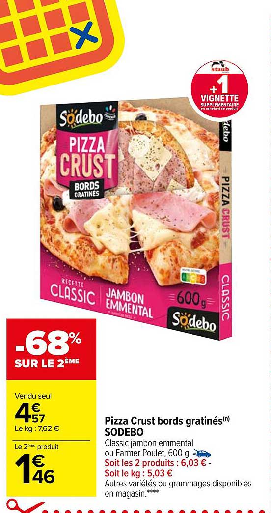 pizza crust bords gratinés sodebo
