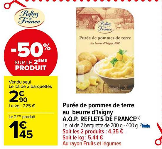 purée de pommes de terre au beurre d'isigny a.o.p. reflets de france