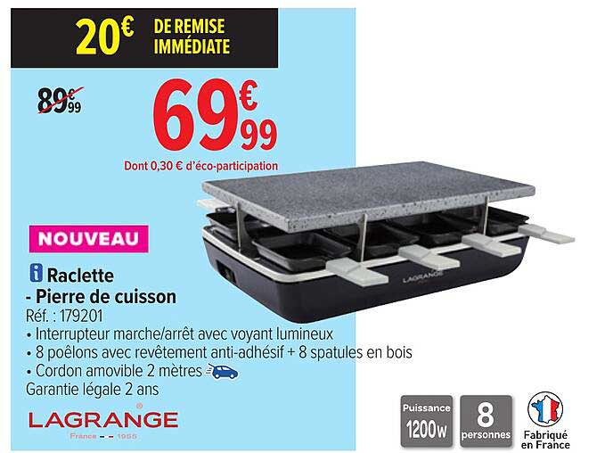 Raclette - Pierre De Cuisson Lagrange