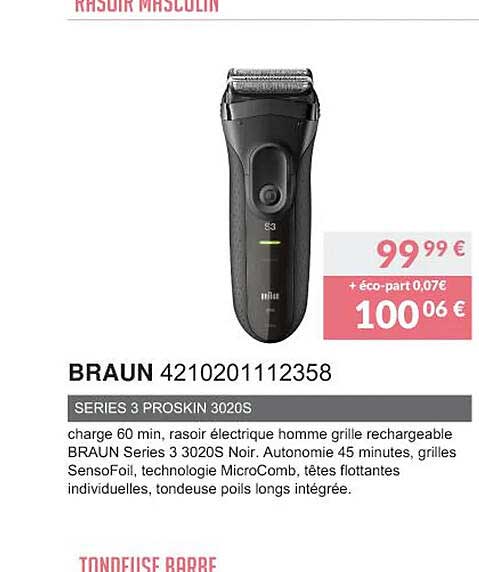 rasoir masculin braun 4210201112358