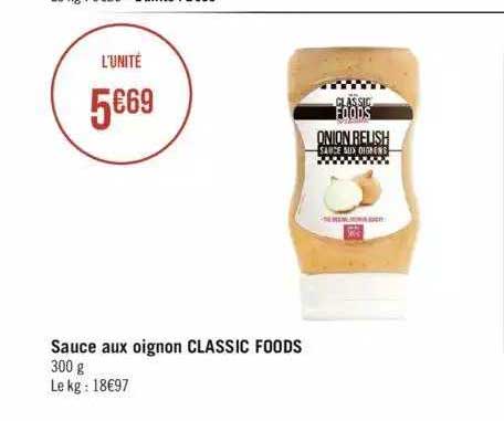 Sauce Aux Oignon Classic Foods