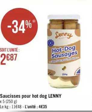 saucisses pour hot dog lenny