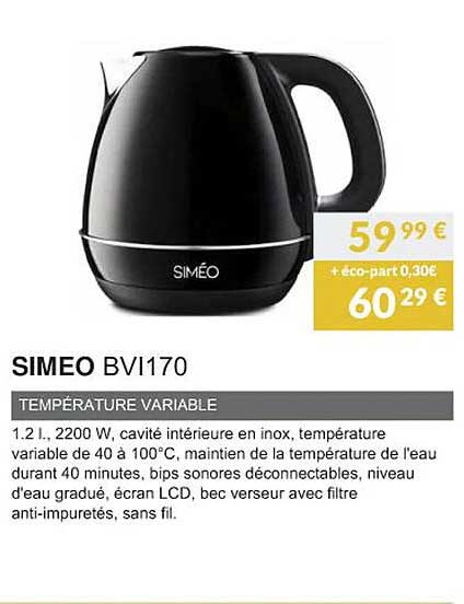 simeo bvi170 temprérature variable