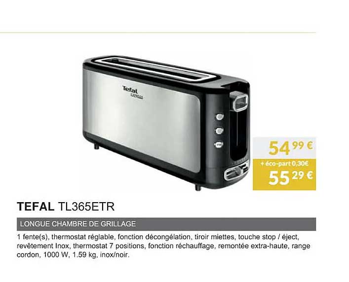 Tefal Tl365etr Longue Chambre De Grillage