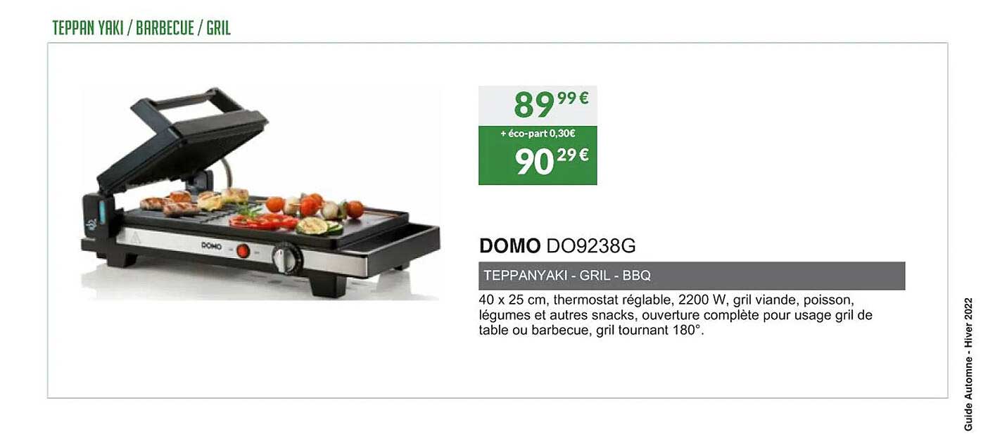 teppan yaki-barbecue-gril domo do9238g