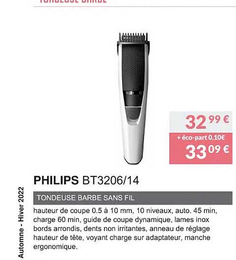 Tondeuse Barbe Philips Bt3206-14