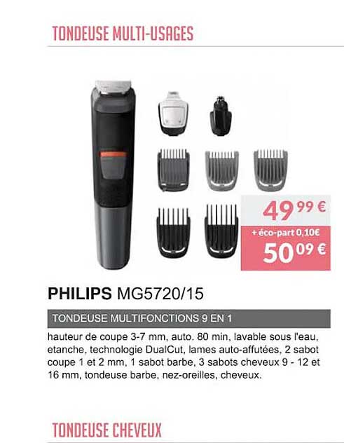 tondeuse multi-usages philips mg5720-15