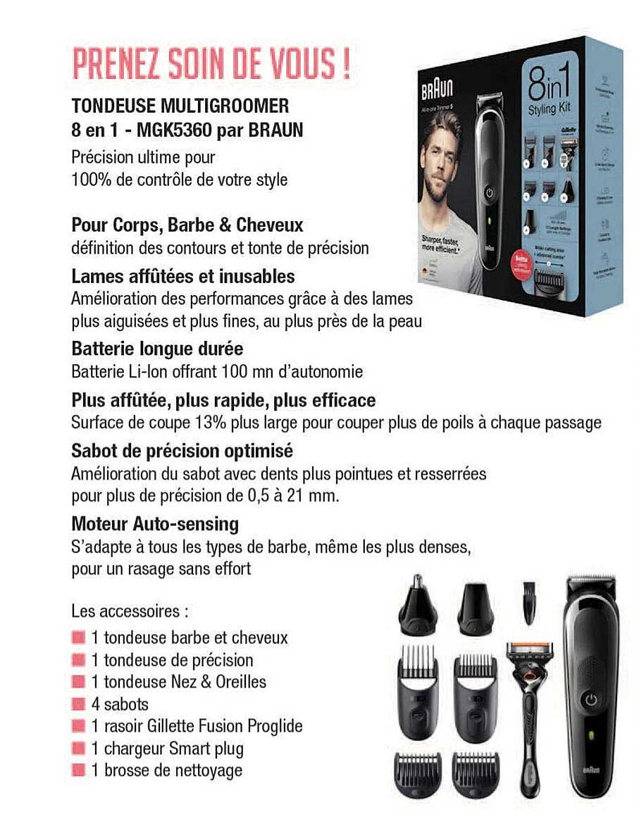 tondeuse multigroomer 8 en 1 - mgk5360 par braun