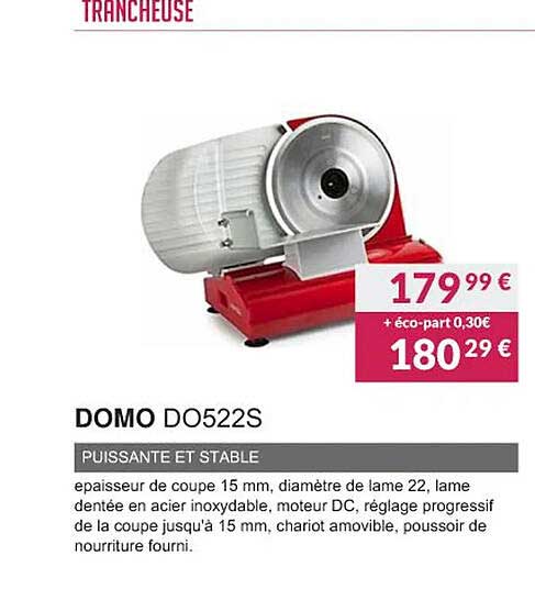 Trancheuse Domo Do522s Puissante Et Stable