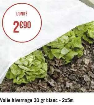 Voile Hivernage 30 Gr Blanc - 2x5 M