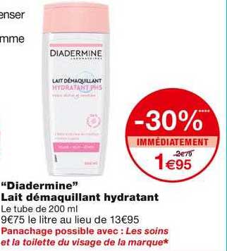 "diadermine" Lait Démaquillant Hydratant