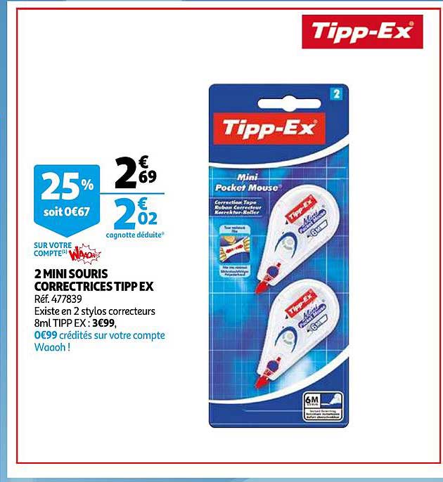 2 mini souris correctrices tipp ex
