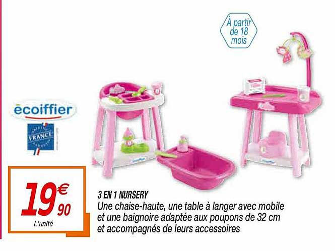 3 en 1 nursery écoiffier