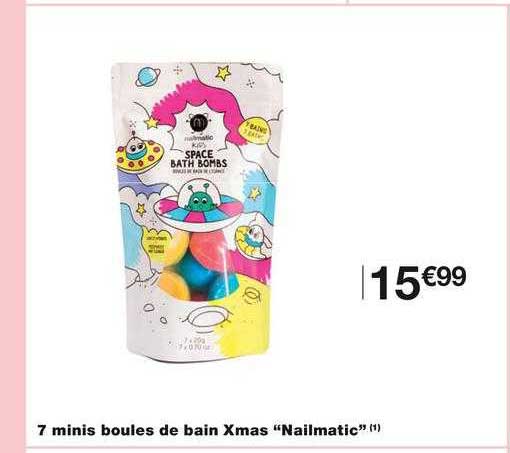 7 minis boules de bain xmas "nailmatic"