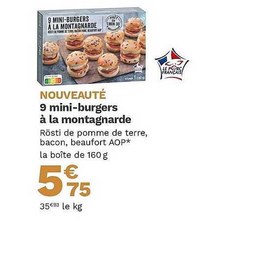 9 mini-burgers à la montagnarde