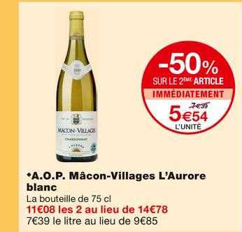 a.o.p. mâcon-villages l'aurore blanc