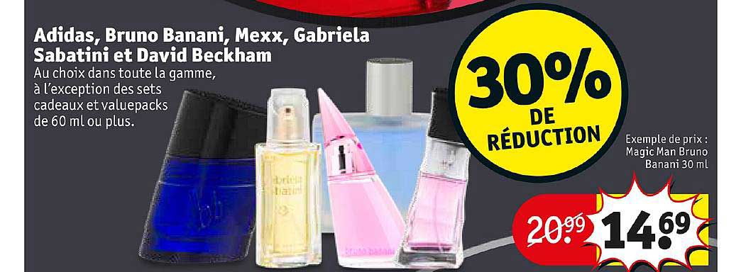 adidas, bruno banani, mexx, gabriela sabatini et david beckham