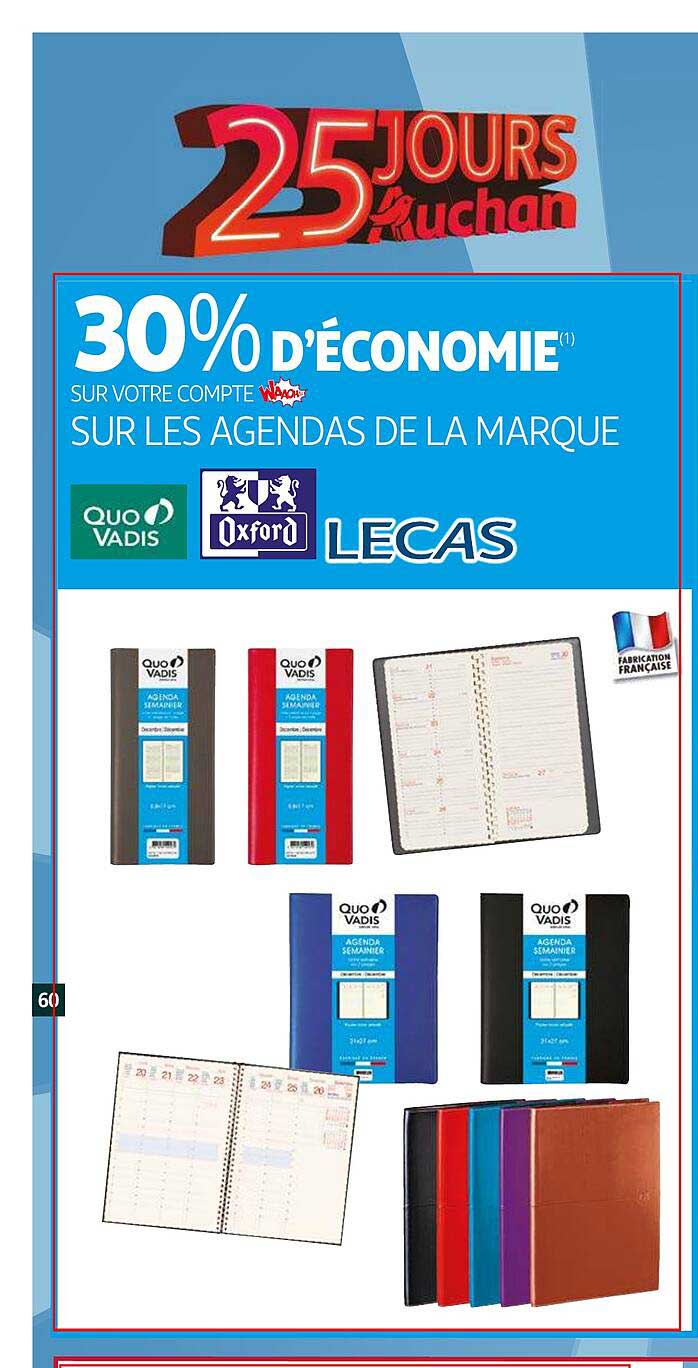 agendas de la marque quo vadis, oxford, lecas