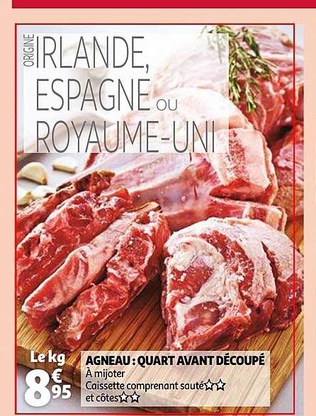 agneau : quart avant découpé