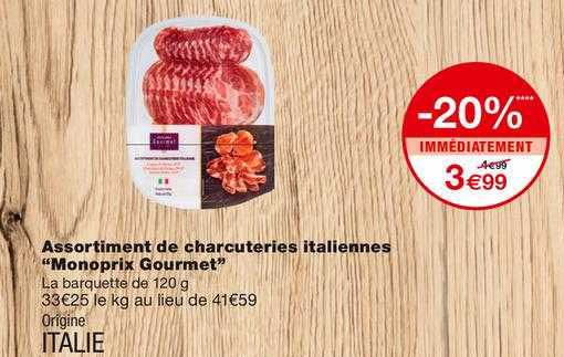 Assortiment De Charcuteries Italiennes "monoprix Gourmet"