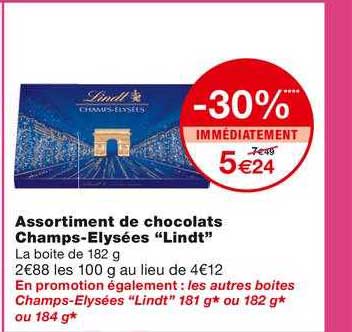 assortiment de chocolats champs-élysées "lindt"