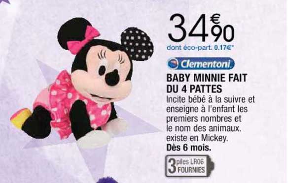 baby minnie fait du 4 pattes clementoni