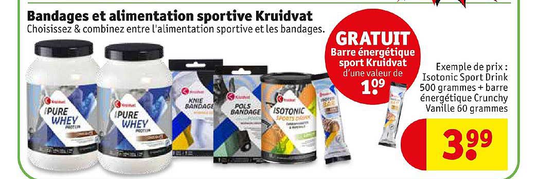 bandages et alimentation sportive kruidvat
