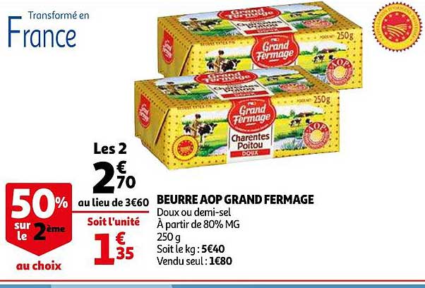 beurre aop grand fermage