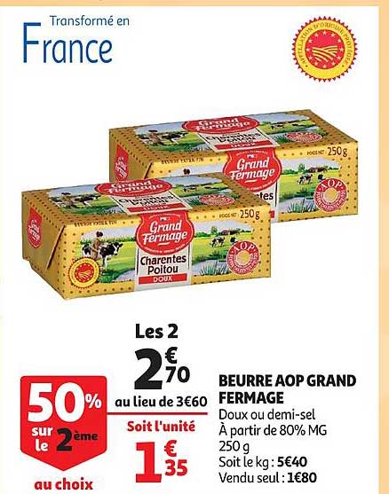 beurre aop grand fermage